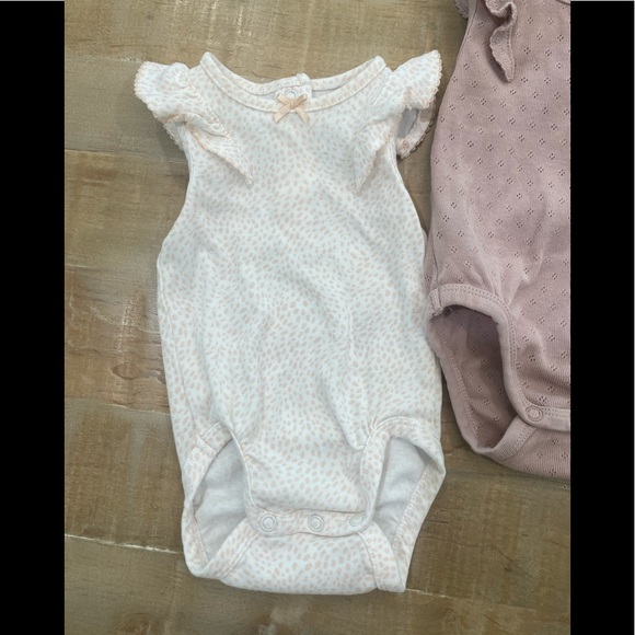 7 PIECE SET baby girl Newborn Carters H&M ruffle pink onesie bodysuit - Picture 13 of 16